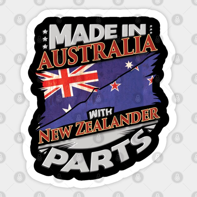 Made In Australia With New Zealander Parts - Gift for New Zealander From New Zealand Sticker by Country Flags